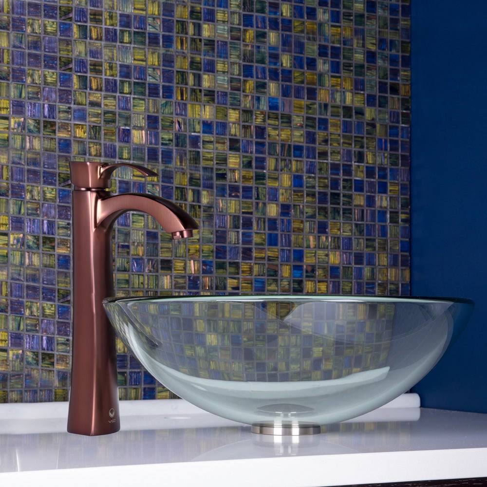 Glass Vessel Sink and Faucet Set Oil Rubbed Bronze T72765