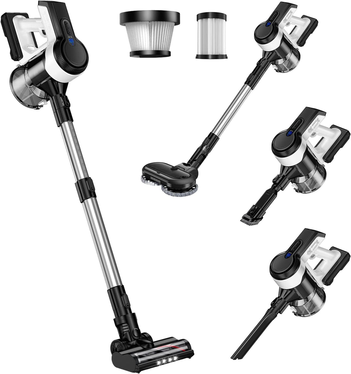 Cordless Vacuum Cleaner 26Kpa Lightweight Handheld Stick Vacuum with Electric Mop J879