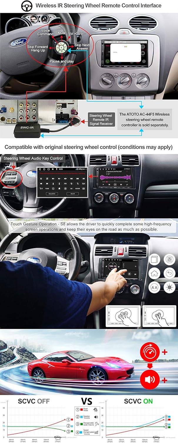 7 inch Double-DIN Android Car Stereo with Wireless CarPlay D3702