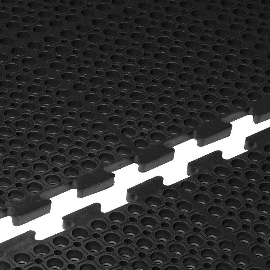 Black Interlocking Anti-Fatigue Anti-Slip Floor Mat C853177