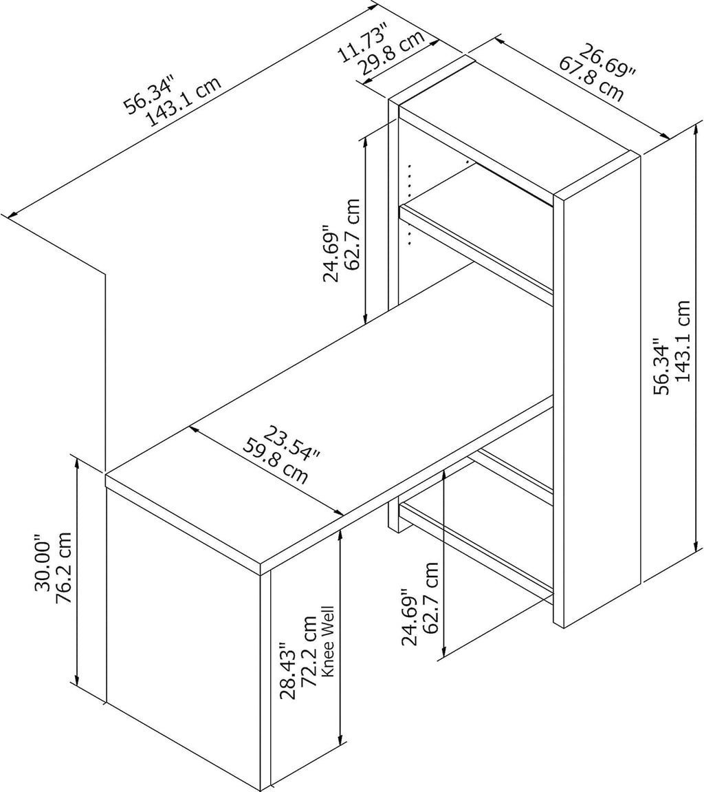 Gray Sand Bookcase Desk A5339