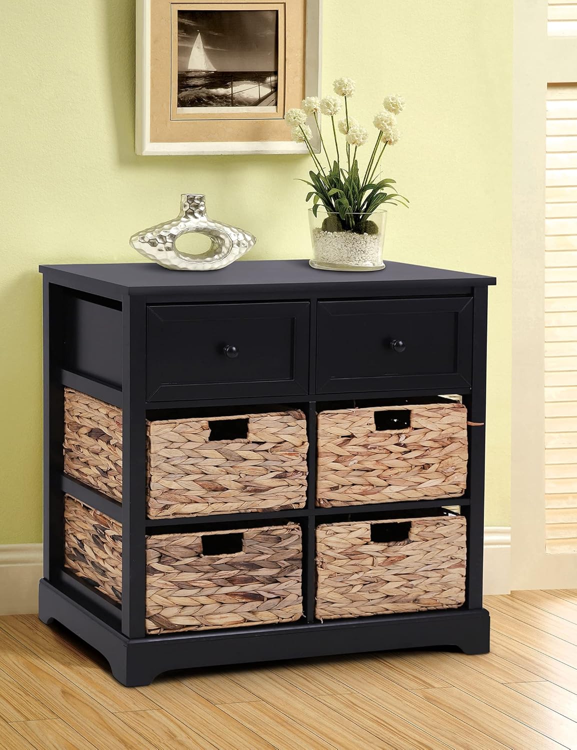White Storage Cabinet with 1 Drawer & 3 Removable Baskets G9811
