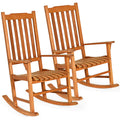 2 Pcs Outdoor Eucalyptus Rocking Chair N9415