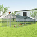 Large Metal Walk-in Chicken Coop with Waterproof UV Protection Cover V723671