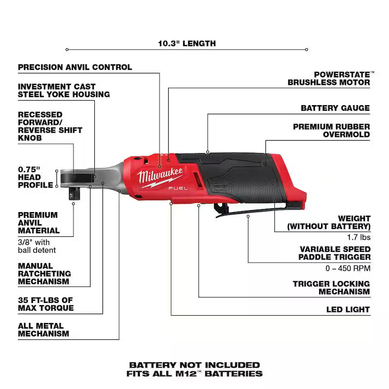 12V Lithium-Ion Brushless Cordless Cut Off Saw Kit & 3/8 in. Ratchet I441