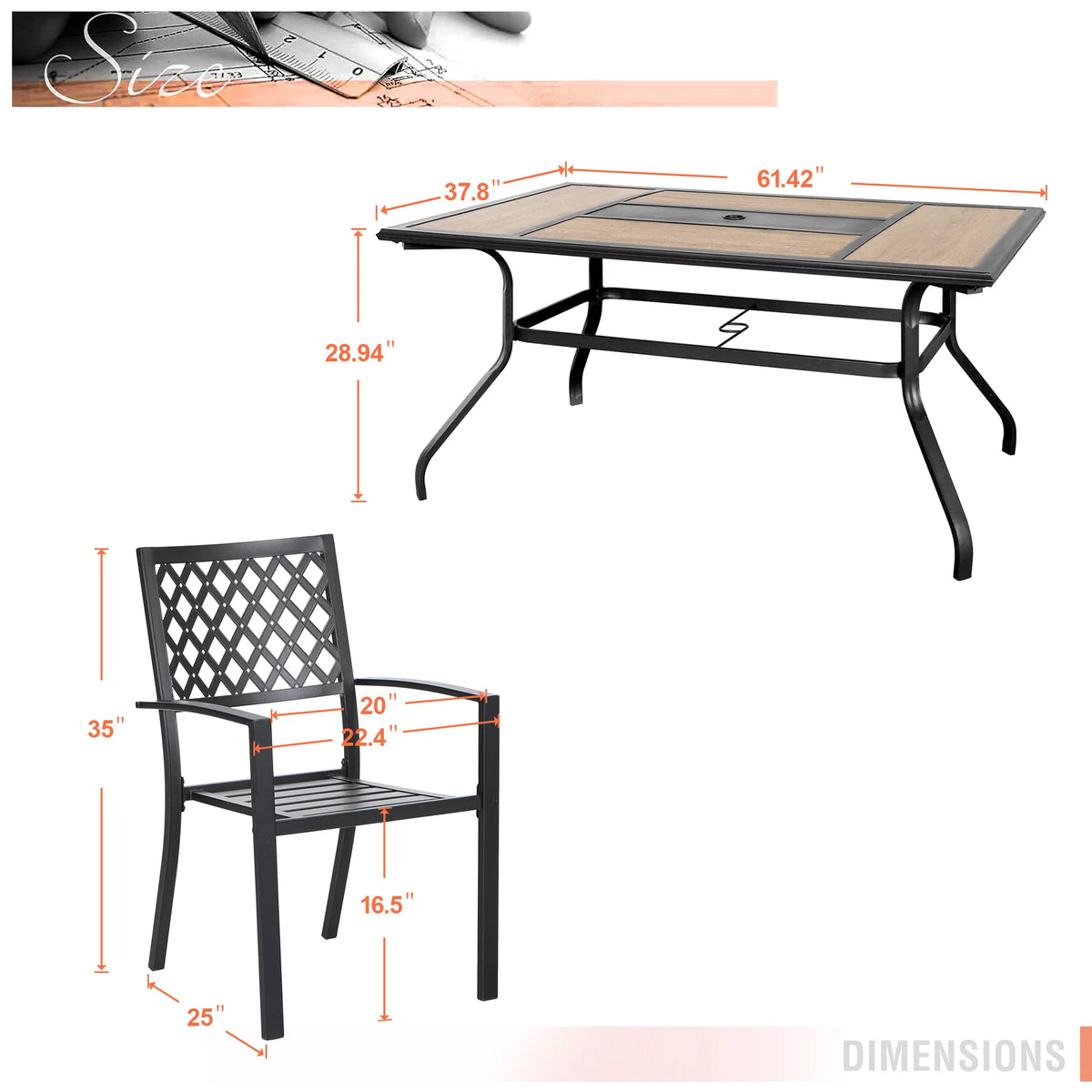 7 Piece Outdoor Patio Dining Set D32465