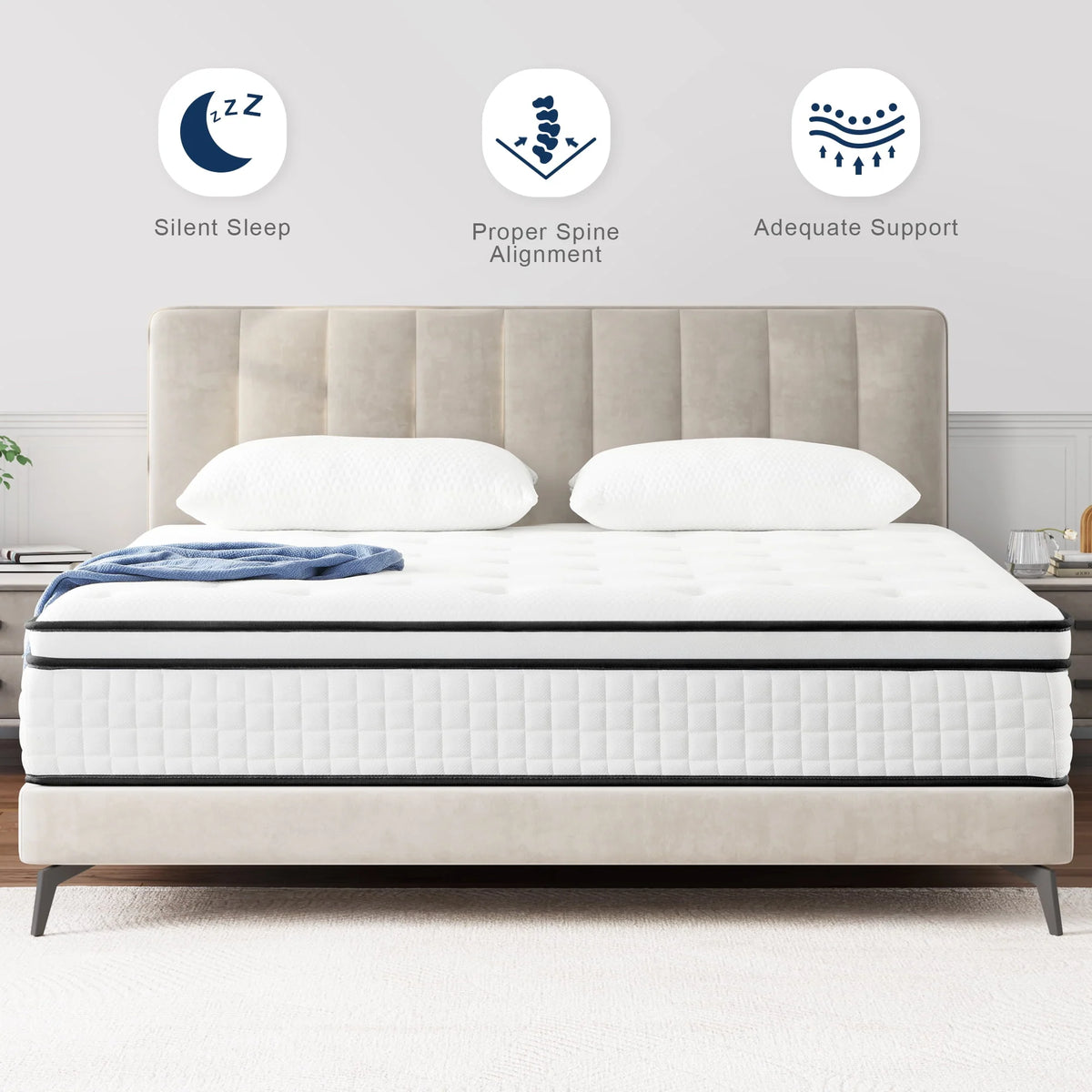 Queen 12 Hybrid Innerspring Gel Memory Foam Mattress Y42558