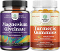 Pure Magnesium Glycinate 400mg 240ct and Turmeric Gummies Peach Flavor E147