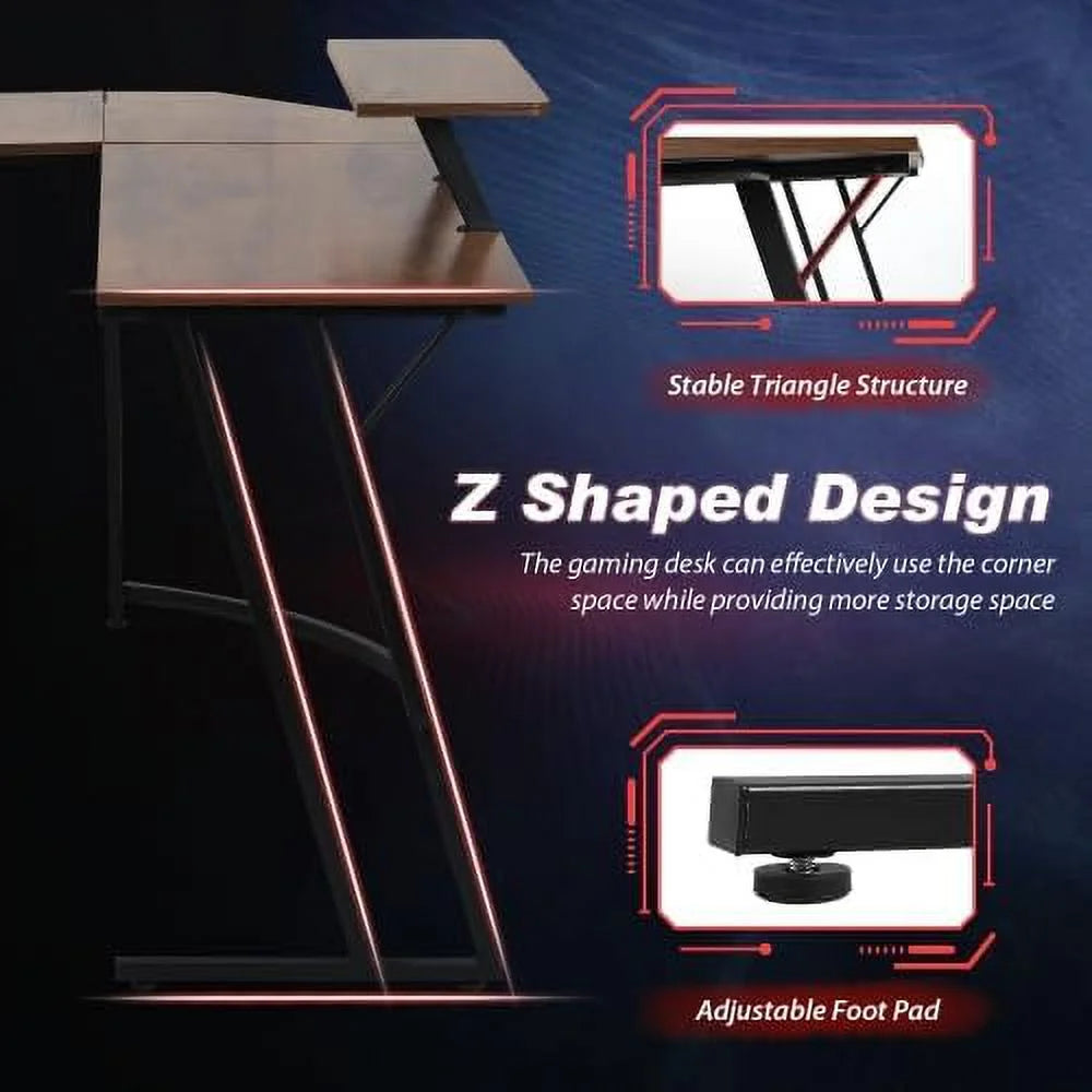 L Shaped Gaming Desk with Large Desktop N356479