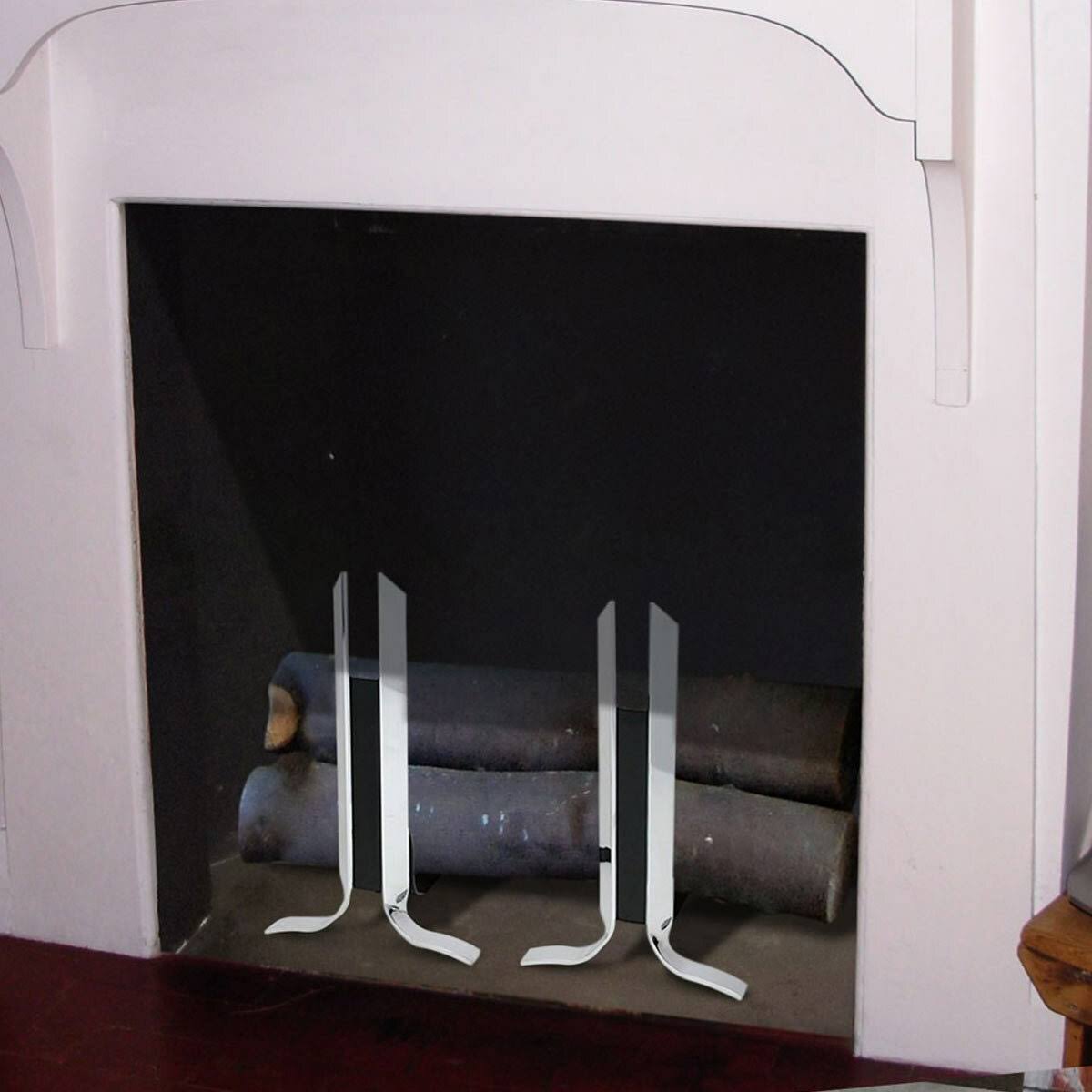 Polished Nickel Fireplace Andirons A695