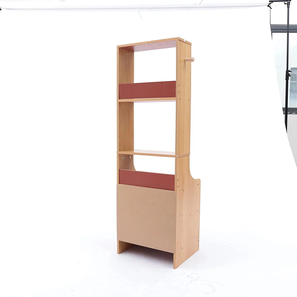 White 3 Layers Bedside Table with Storage Shelf D32504