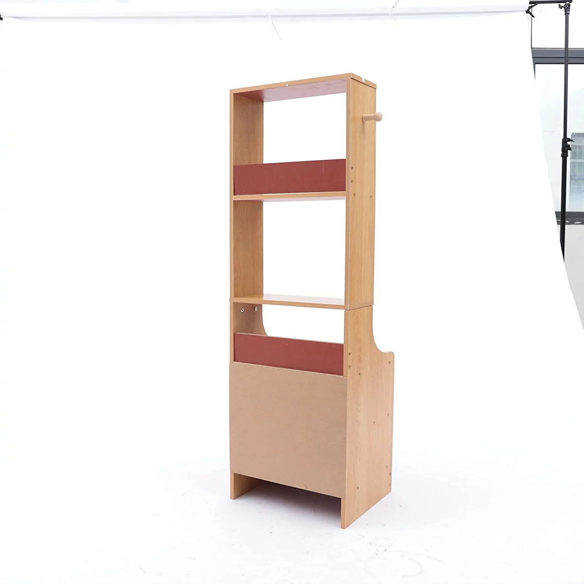 White 3 Layers Bedside Table with Storage Shelf D32504