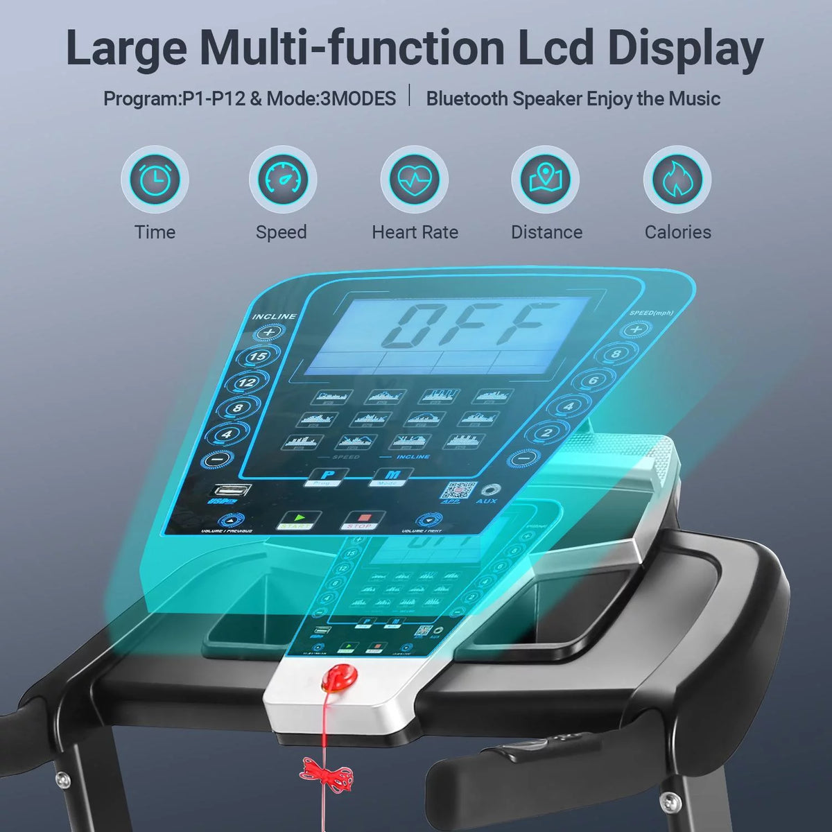 3.25 HP Folding Treadmill with 15-Level Inclines G54948