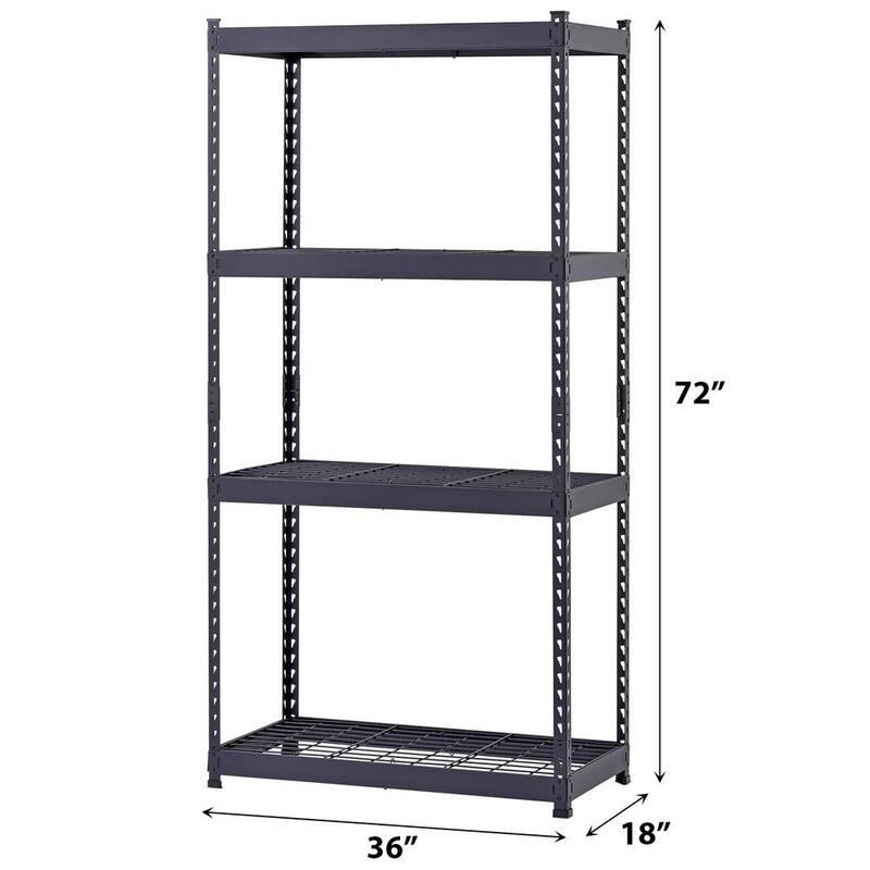4-Tier Heavy Duty Steel Shelving Unit in Black Q400