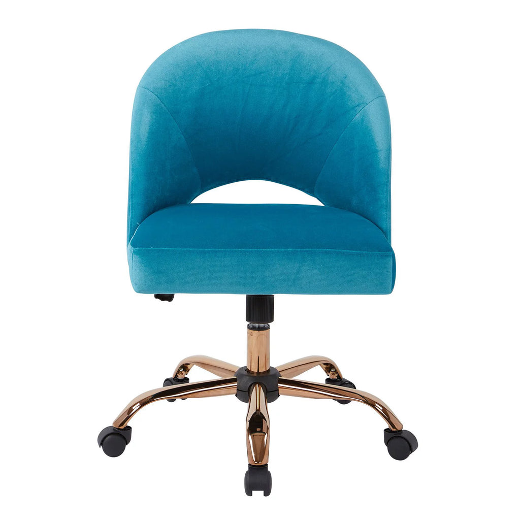 Lavender Fabric Office Chair with Rose Gold Base F311