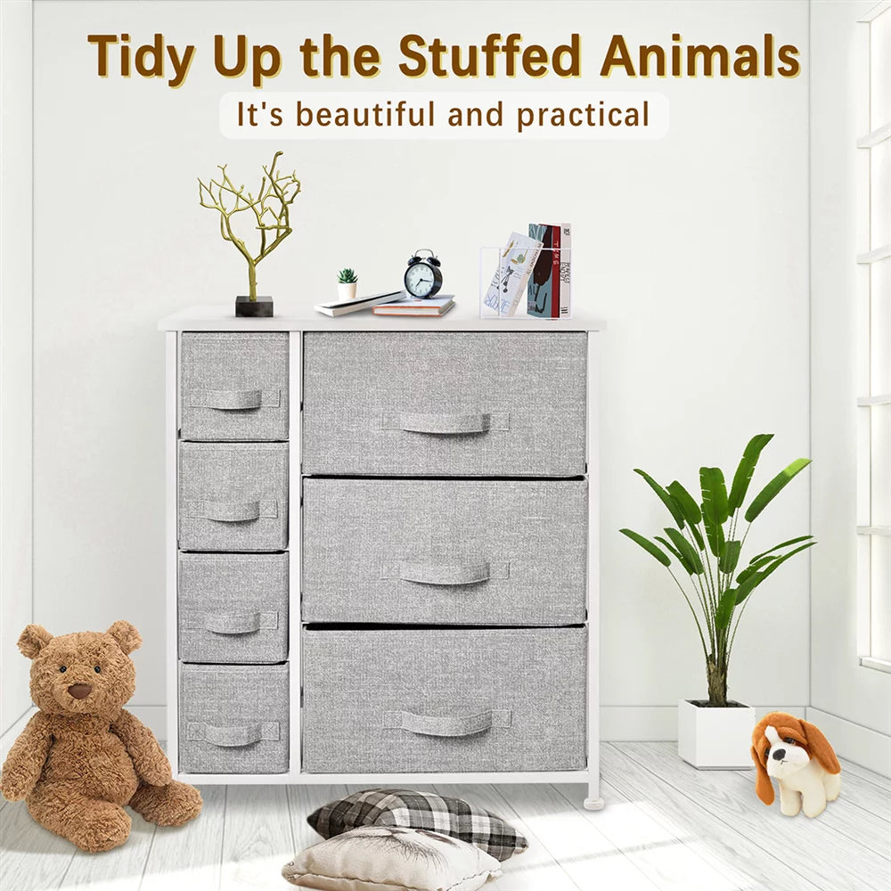 Light Gray 7 Drawers Dresser Z69978
