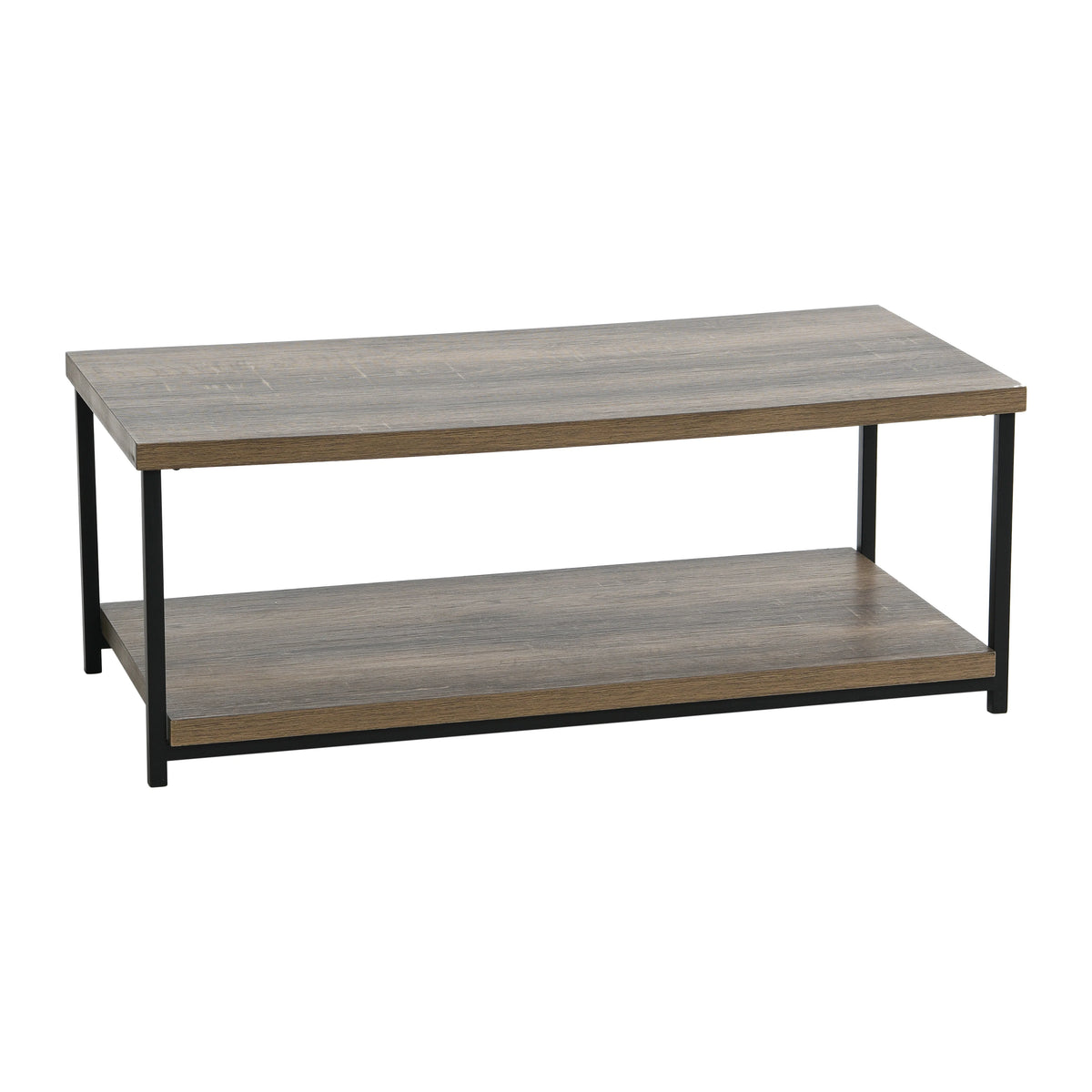 Brown Coffee Table with Storage Shelf N721