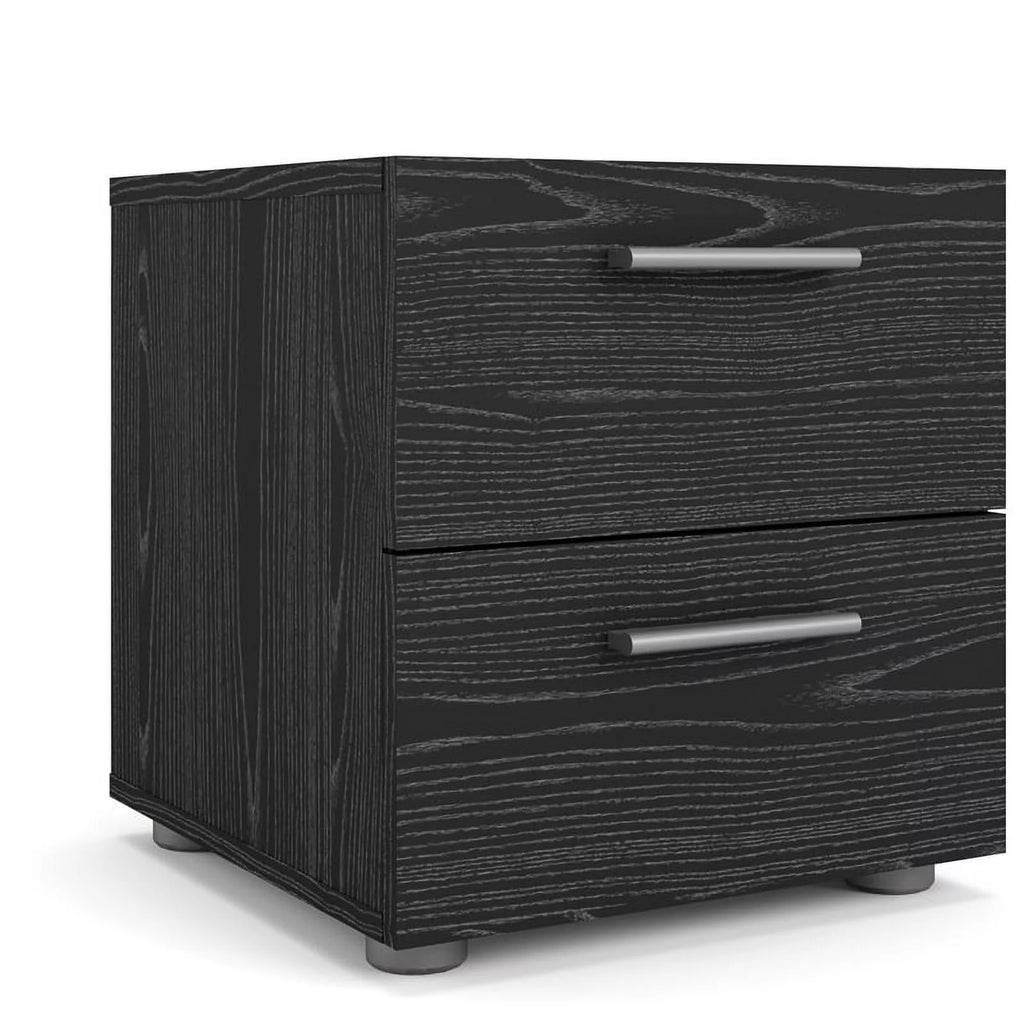3 Piece Bedroom Set with Dresser and Nightstands in Black Woodgrain Z270277