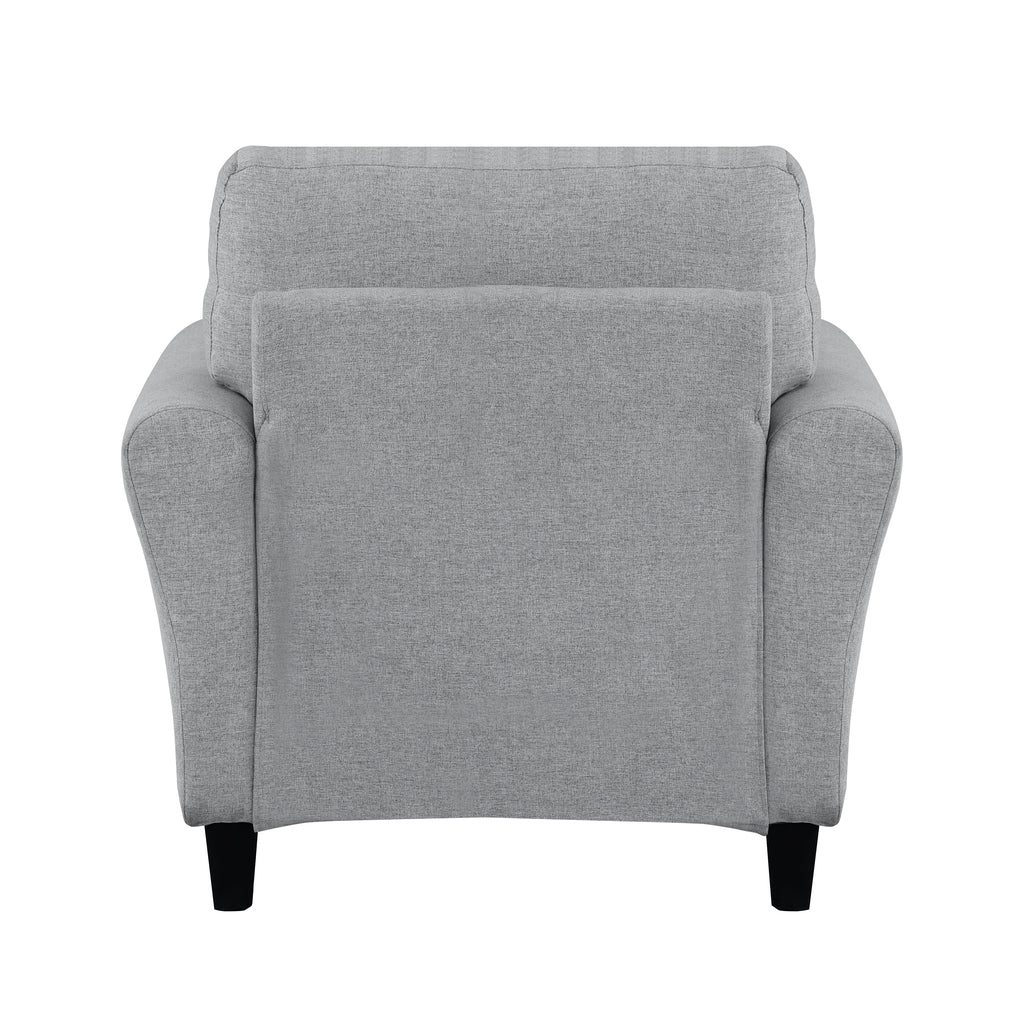 Dark Gray Textured Fabric Upholstered Chair R193