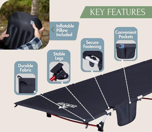 Ultralight Camping Cot with Carry Bag D574336