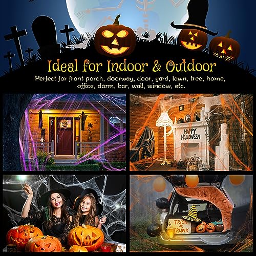 Halloween Spider Webs with 150 Fake Spiders 1400 Sqft T83353