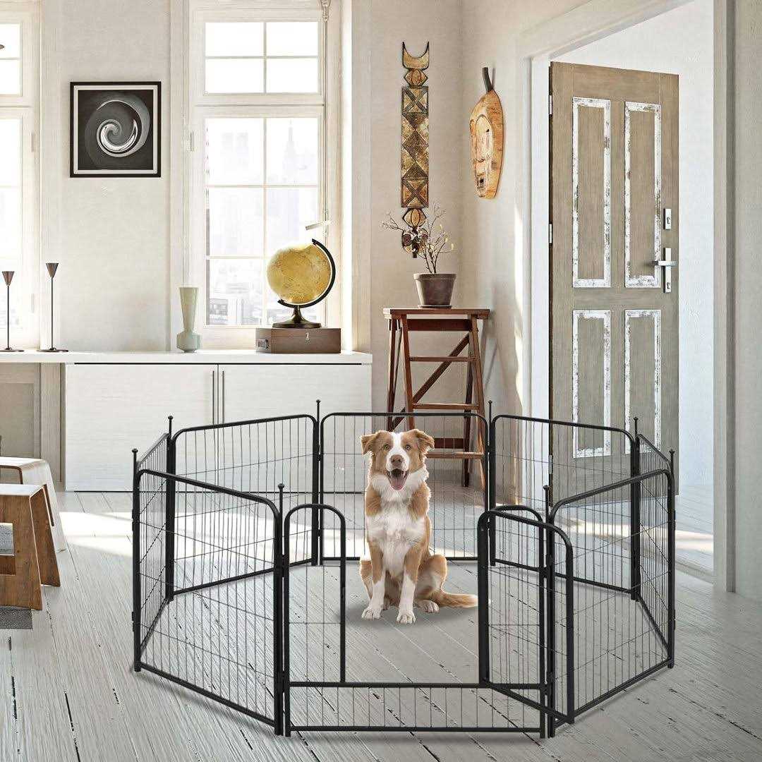 8 Panel Metal Exercise Pen with Pet Door C74152