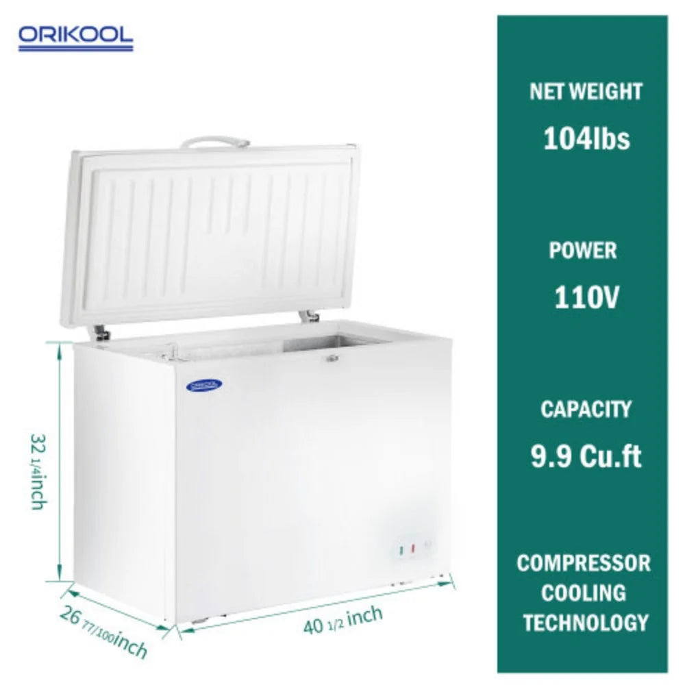 9.9 Cu.ft White Steel Chest Freezer F174