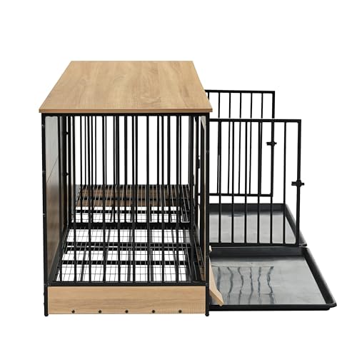XL Double Large Wooden Dog Crate Furniture with Tray & Partition K825