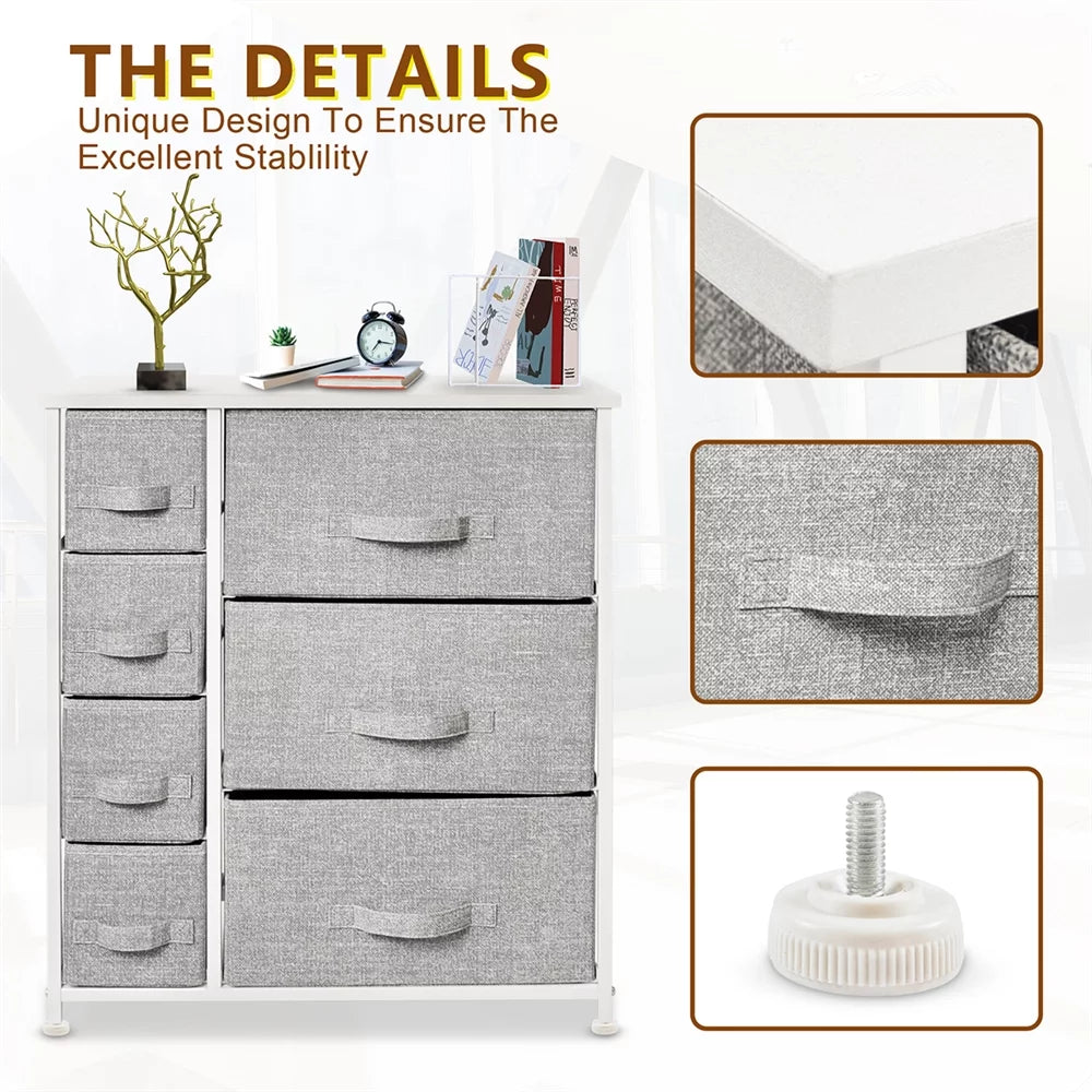 Light Gray 7 Drawers Dresser Z69978