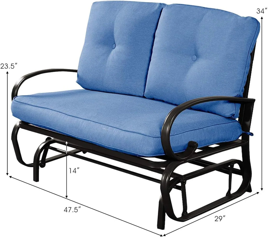 2 Person Outdoor Glider Bench with Cushion G824737