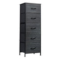 Fabric 5-Drawer Tall Dresser with Wood Top E68991