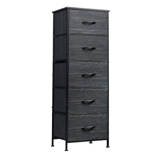 Fabric 5-Drawer Tall Dresser with Wood Top E68991