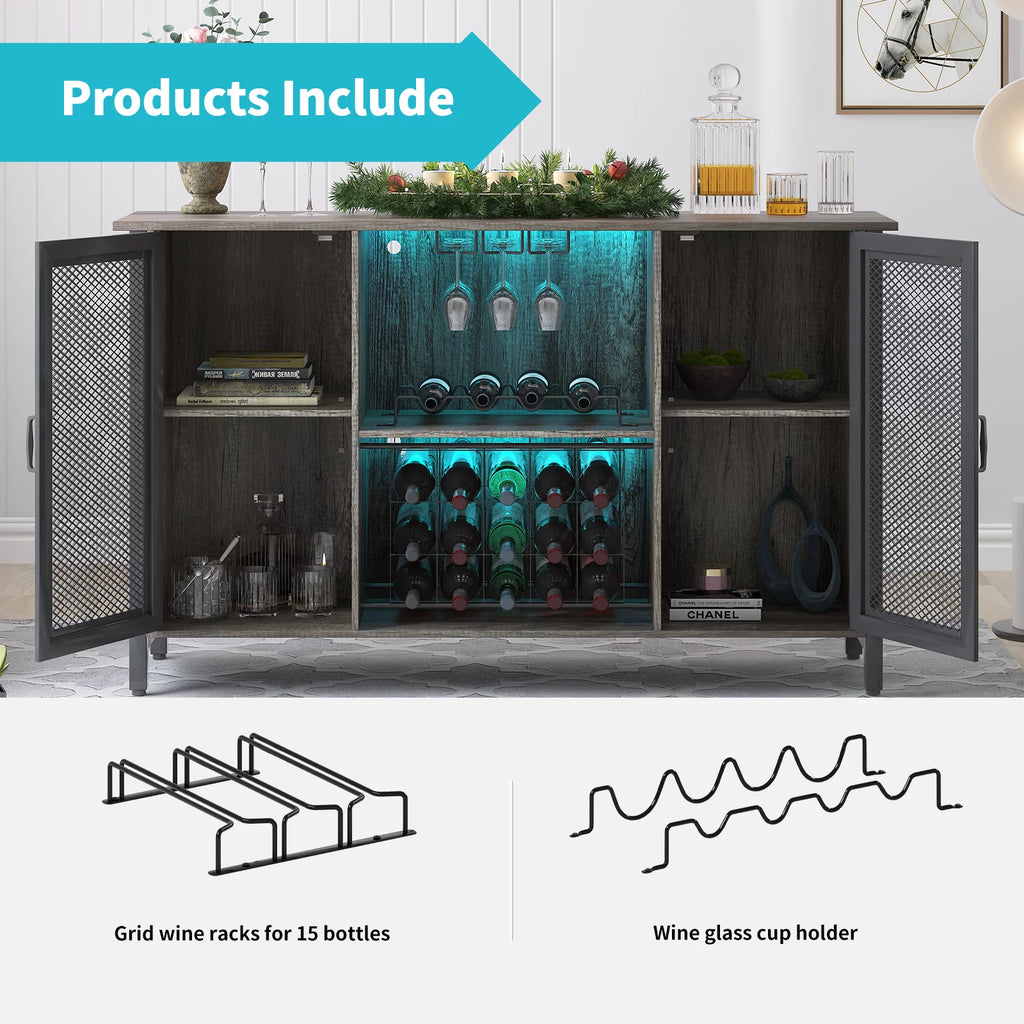Wine Bar Cabinet with Storage and Wine Rack M327773