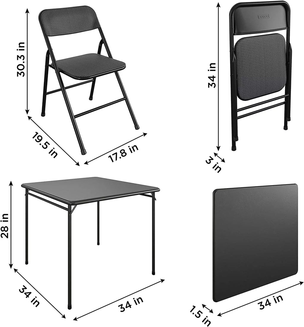5-Piece Black Table & Chair Dining Set D4944
