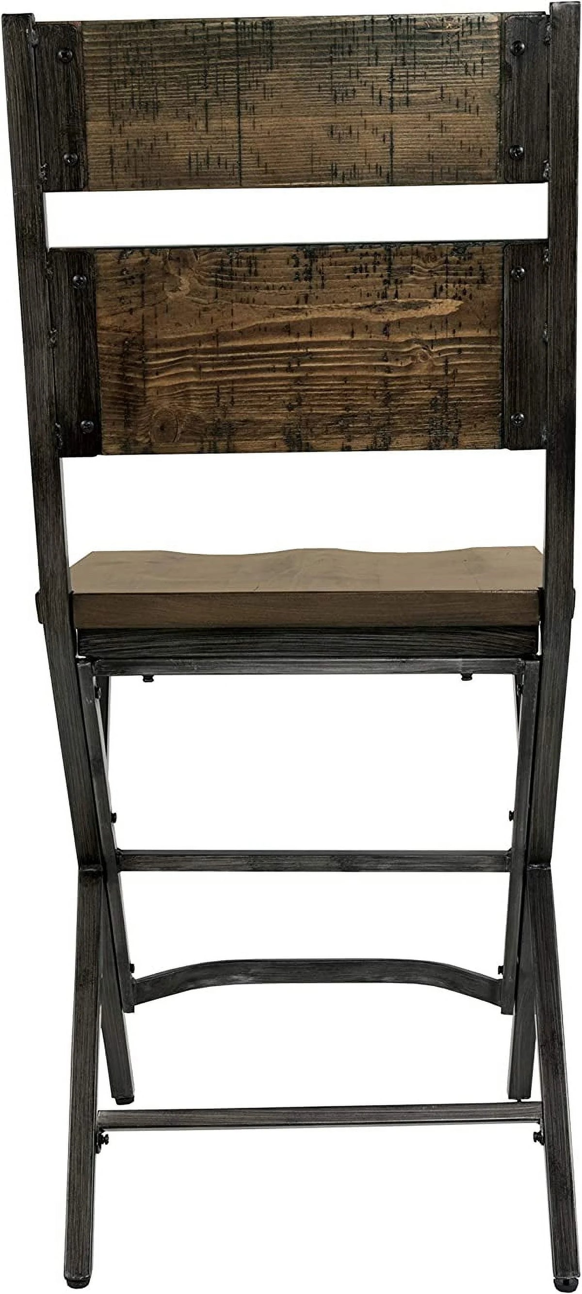 24" Rustic Counter Height Barstool, 2 Count, Brown J798