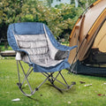Oversized Padded Rocking Camping Chair with Cup Holder V1488