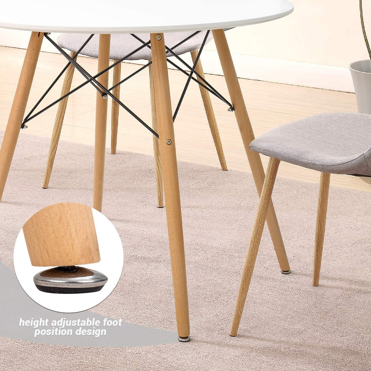 White Round Dining Table 32" Pedestal Q65271