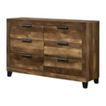 Rustic Oak Finish Manufactured Wood Six Drawers Dresser S249668