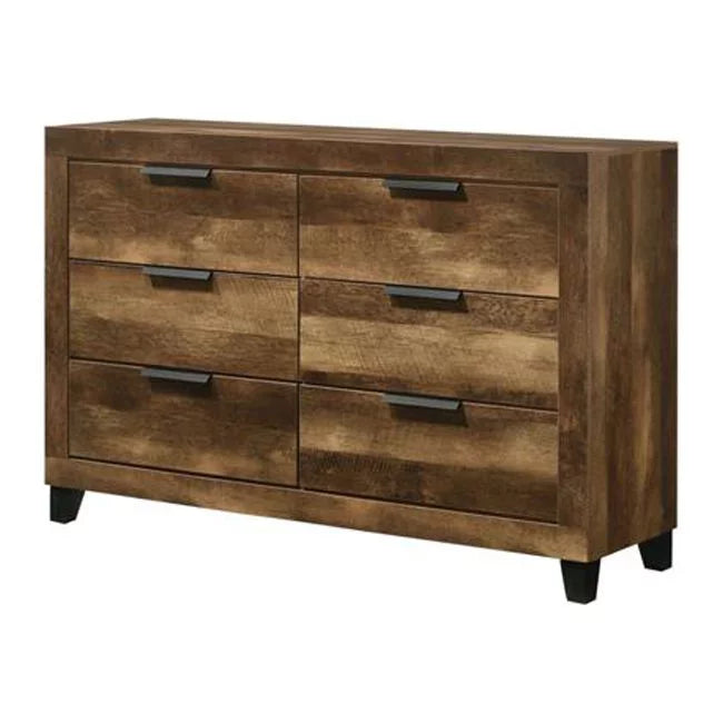 Rustic Oak Finish Manufactured Wood Six Drawers Dresser S249668
