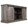 Wash Gray 58" TV Stand with Sliding Barn Door D1748