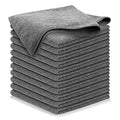 Grey 12 Pcs Microfiber Cleaning Cloth Z195960