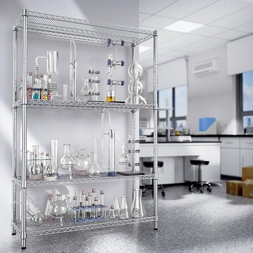 4 Tier Adjustable Heavy Duty Metal Wire Shelving Unit N141739
