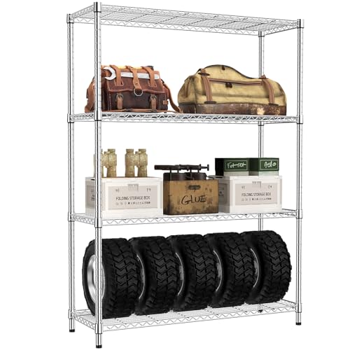 4 Tier Adjustable Heavy Duty Metal Wire Shelving Unit N141739