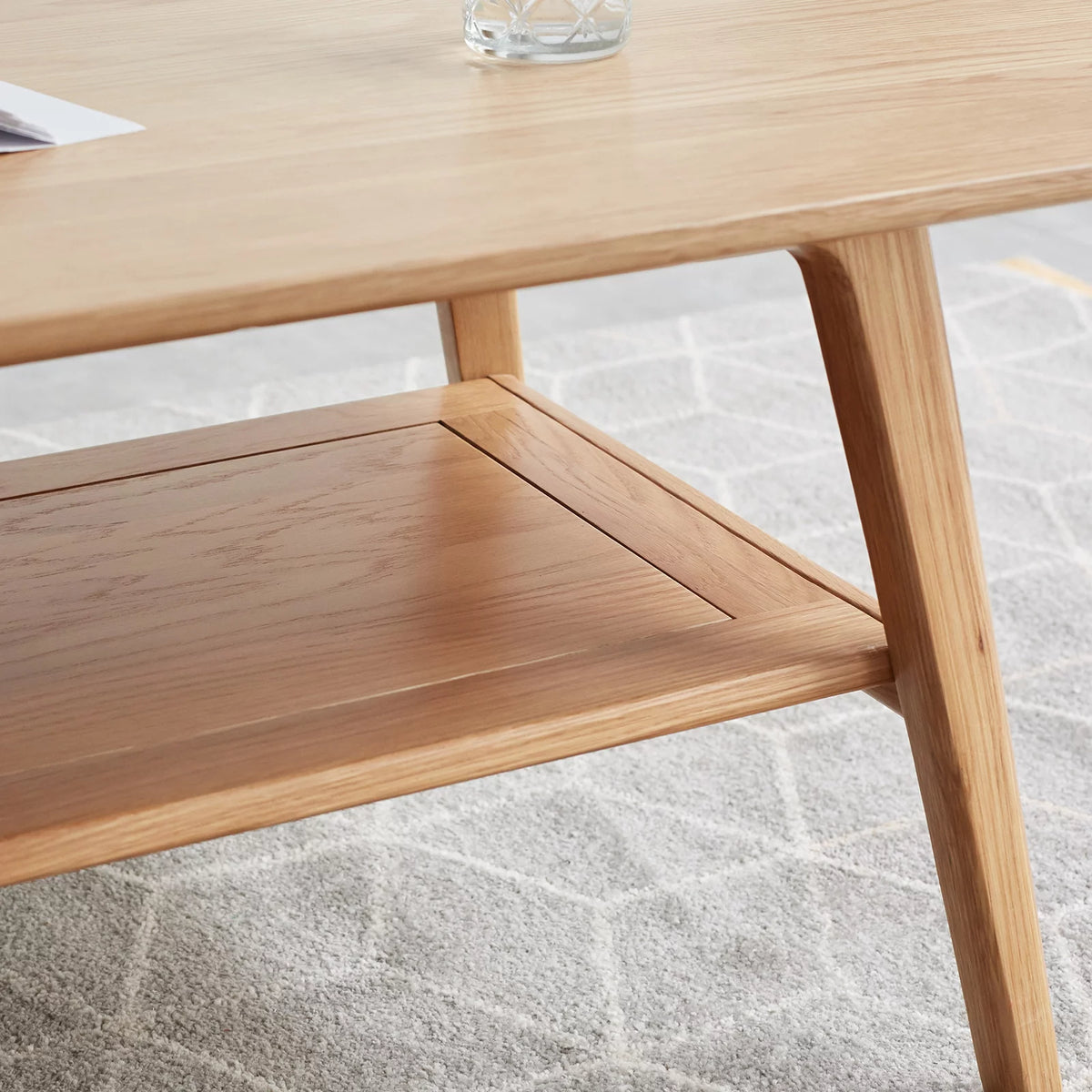 Solid Wood Coffee Table with Storage Shelf M9432