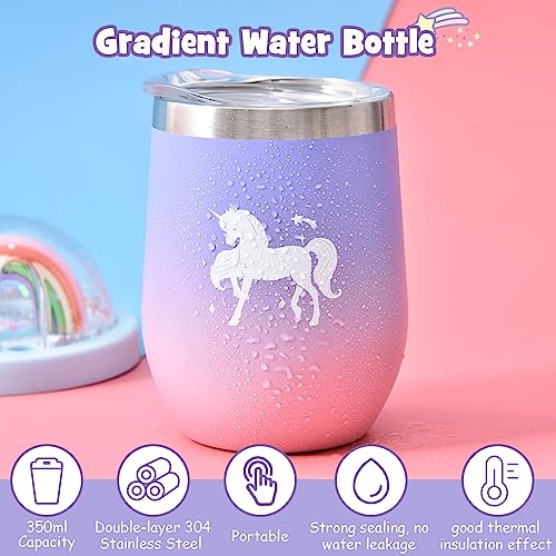 Unicorn Toy with Wired Headphones Diary Water Bottle Plush Bag Purse Socks Mirror T92645
