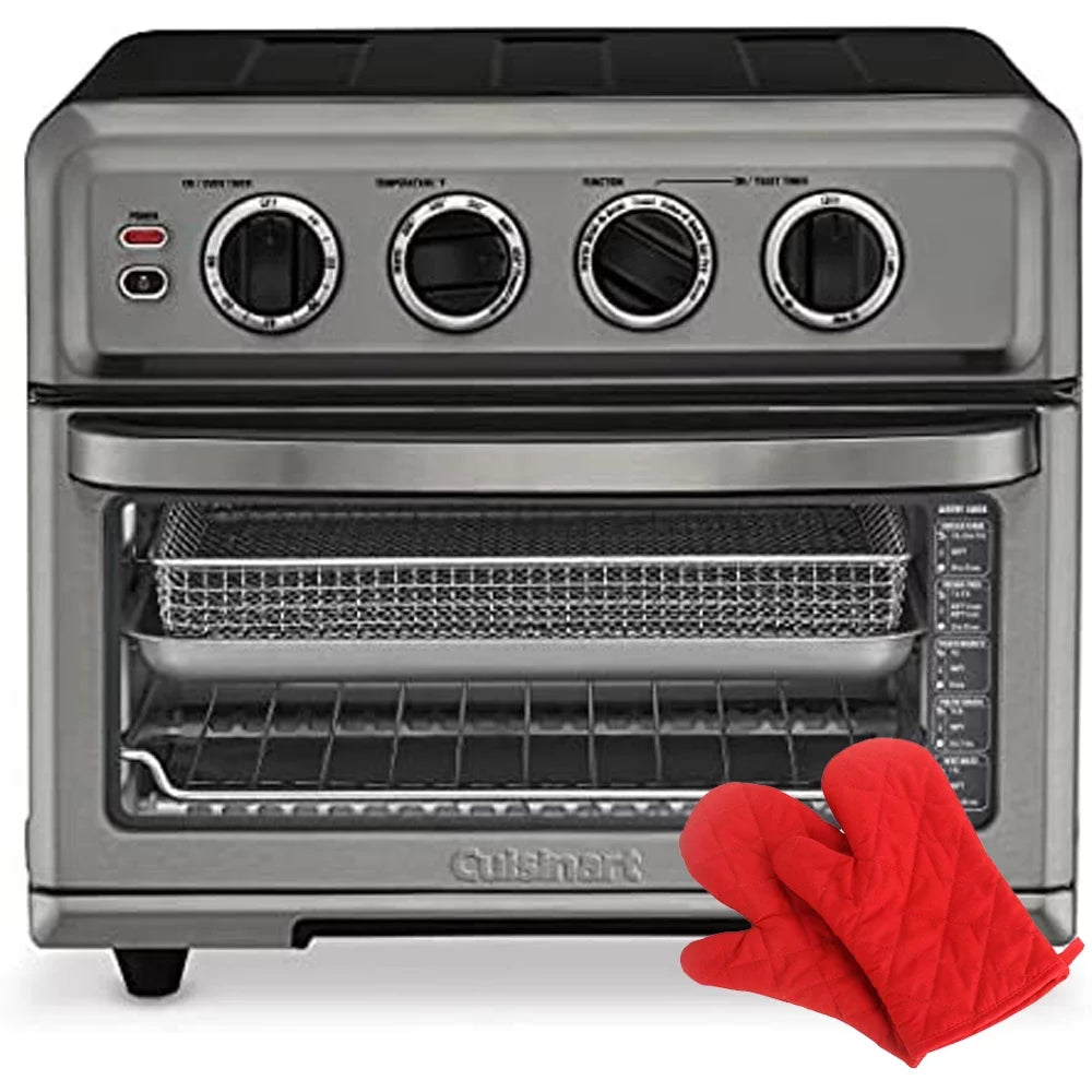 Black Stainless Steel AirFryer Toaster Oven with Grill Y37744