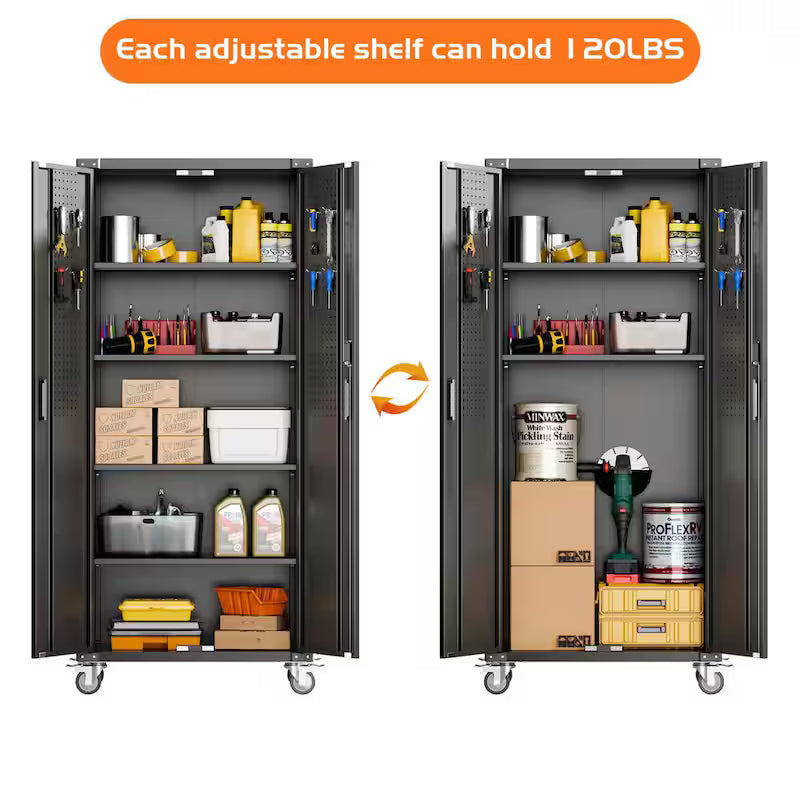 Black Metal Storage Cabinet with Combination Locks I721515