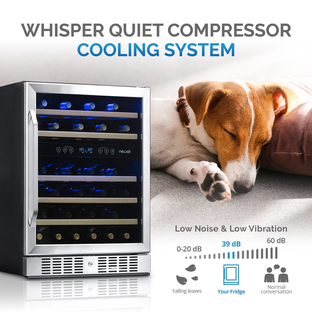 46-Bottle Dual-Zone Compressor Wine Refrigerator T5469