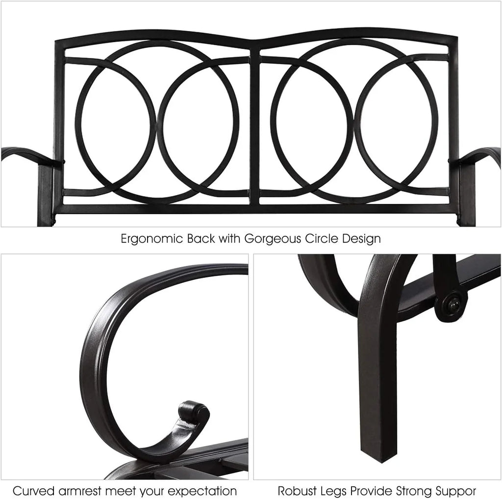 2 Person Outdoor Glider Bench with Cushion G824737
