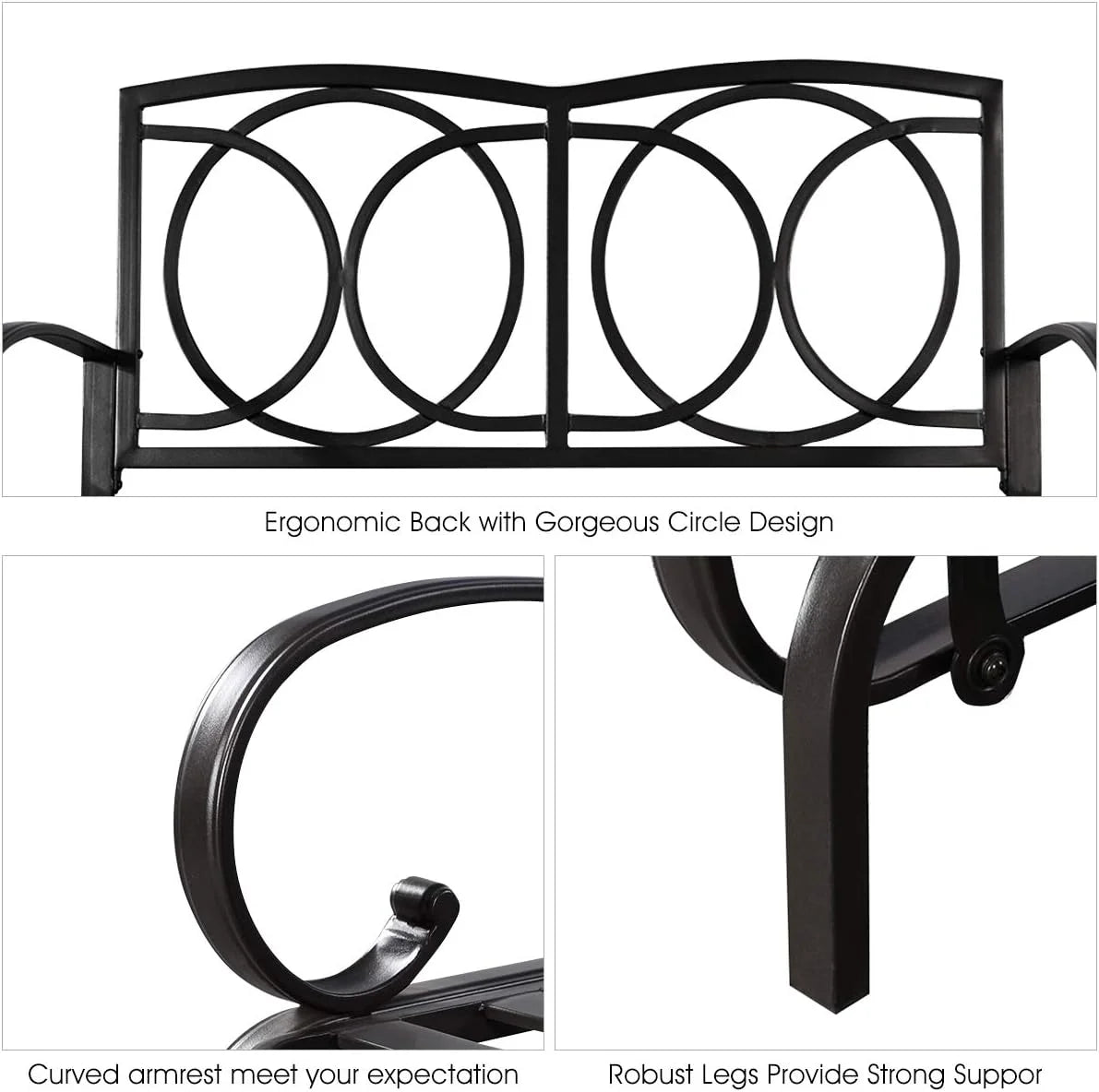 2 Person Outdoor Glider Bench with Cushion G824737
